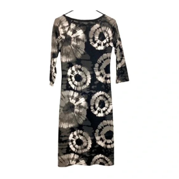 Route 66 Black, Gray, & White Tie Dye Long Sleeve Dress - Size XS - Picture 3 of 7